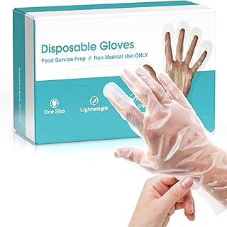 Kashi Surgicals KS Premium Gloves Pack of 200 Pcs 100% Compostable Gloves with Plant based Fibres Transparent & Disposable Hand Gloves (Free Size, Pack of 200), Latex
