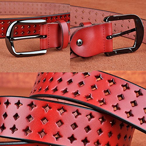 Hollow Leather Belts for Women, Soft Leather Womens Belts with Pin Buckle4