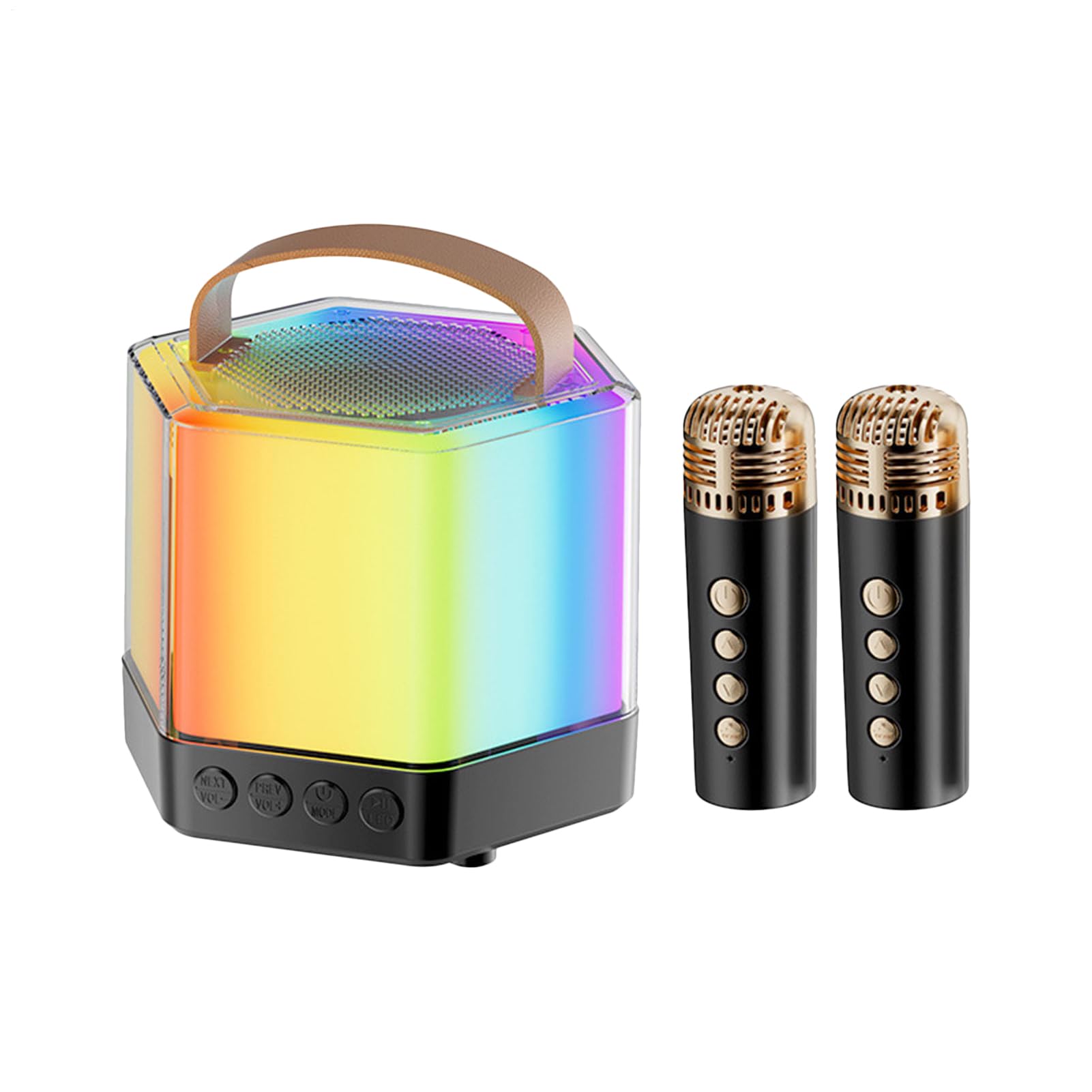Maszyna do karaoke dla dorosłych, głośnik oświetleniowy RGB z 2 | mikrofonami bezprzewodowymi, przenośna maszyna do karaoke na zewnątrz, dla przyjaciół, na kemping, imprezę, piknik
