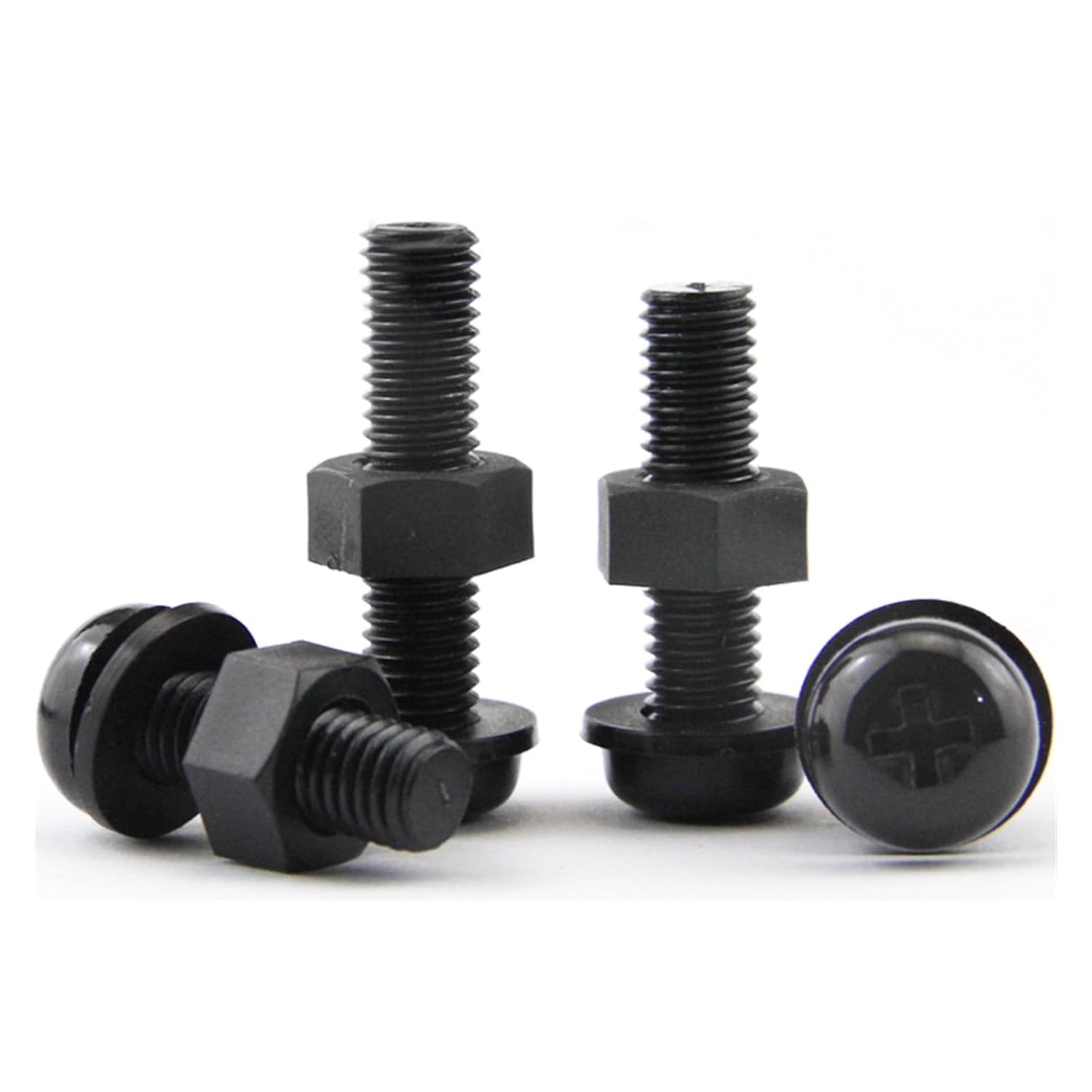 3In1 Set Black Nylon Screw Nut Washer Gasket Combination M2 .5 M3 M4 M5 M6 M8 Round Head Cross Bolt Plastic Insulated(45mm,M5 (20Pcs))