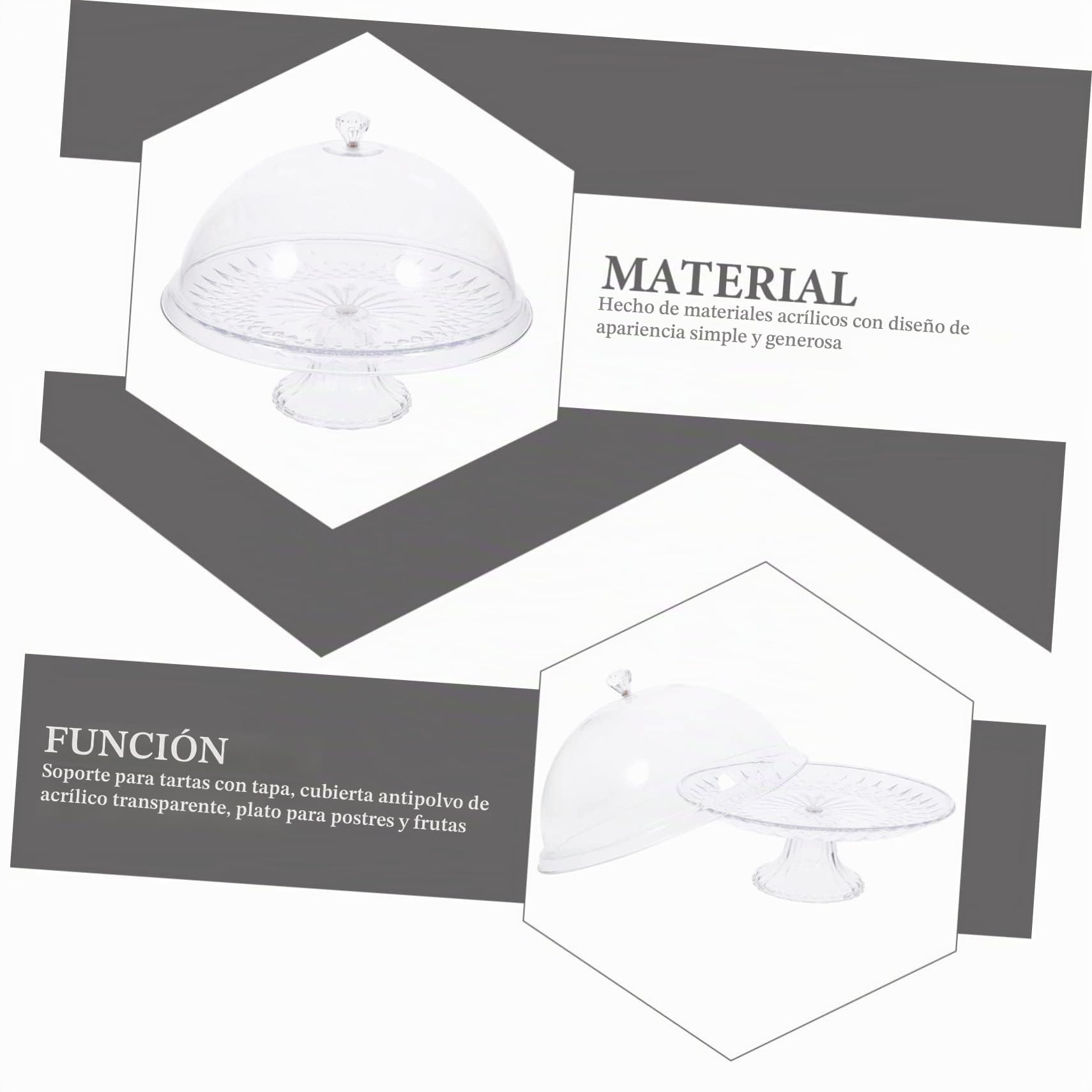 Campana para Tarta Tapa de Acrílico Transparente 1 Set | Diseño Delicado y Creativo, Asa Integrada, Uso Multifunción para Servir y Conservar Temperatura