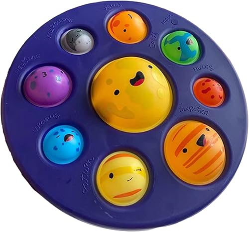 Juguetes sensoriales para ansiedad del sistema solar, juguete sensorial de burbujas para presionar y reventar, juguete de silicona para aliviar el