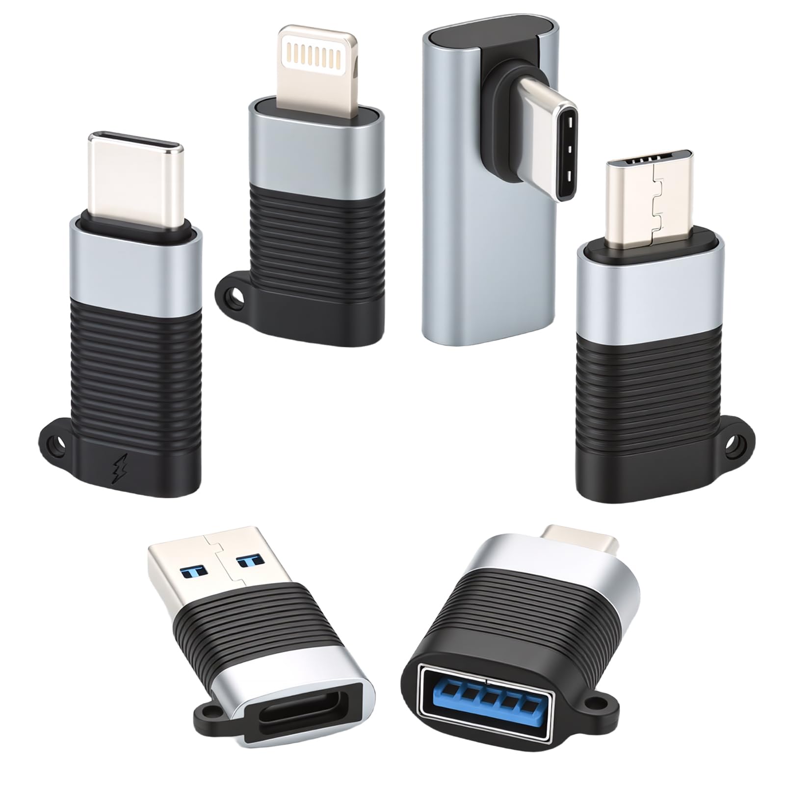 ELUTENG USB C Various Adapter Kits with Side Angle Type-C Diverse Converter | 6Packs Multi Functional Type C Connector Set With Side Angle Design Compatible With Iphone Ipad Galaxy And Other Smart Device-image-17