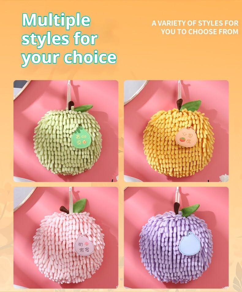 Aimery 6 Pcs Decorative Hand Towels for Bathroom& Kitchen-Each Fruit Themed Hand Towel Measures 6.7X6.7 Inches-Dry Your Hands
