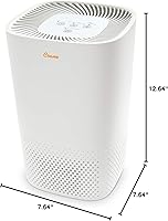 Vista 7 de Crane Air Purifier with True HEPA Filter, UV Light, 250 Sq Feet Coverage, Timer Function, Sleep Mode, Washable Particle Filter, EE-5067
