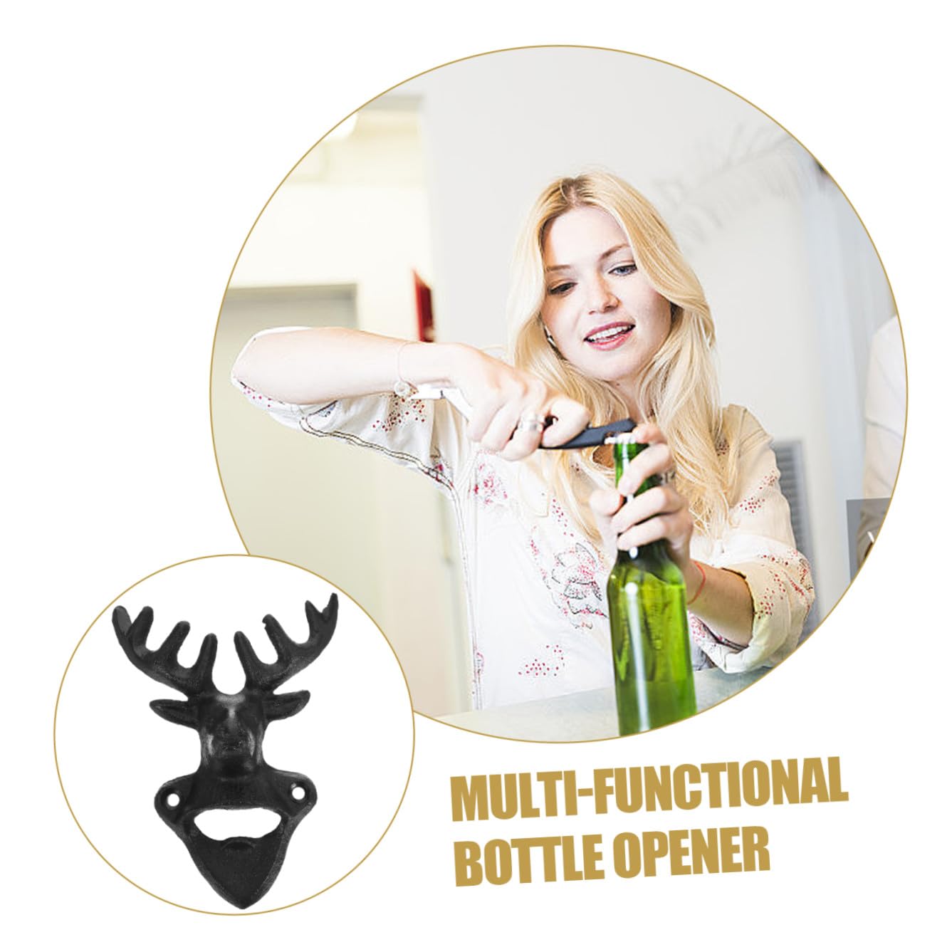 Abridor De Botellas De Pared Forma De Cabeza De Animal Abrebotellas De Bar Para Cerveza y Vino Para Cocina y Restaurante