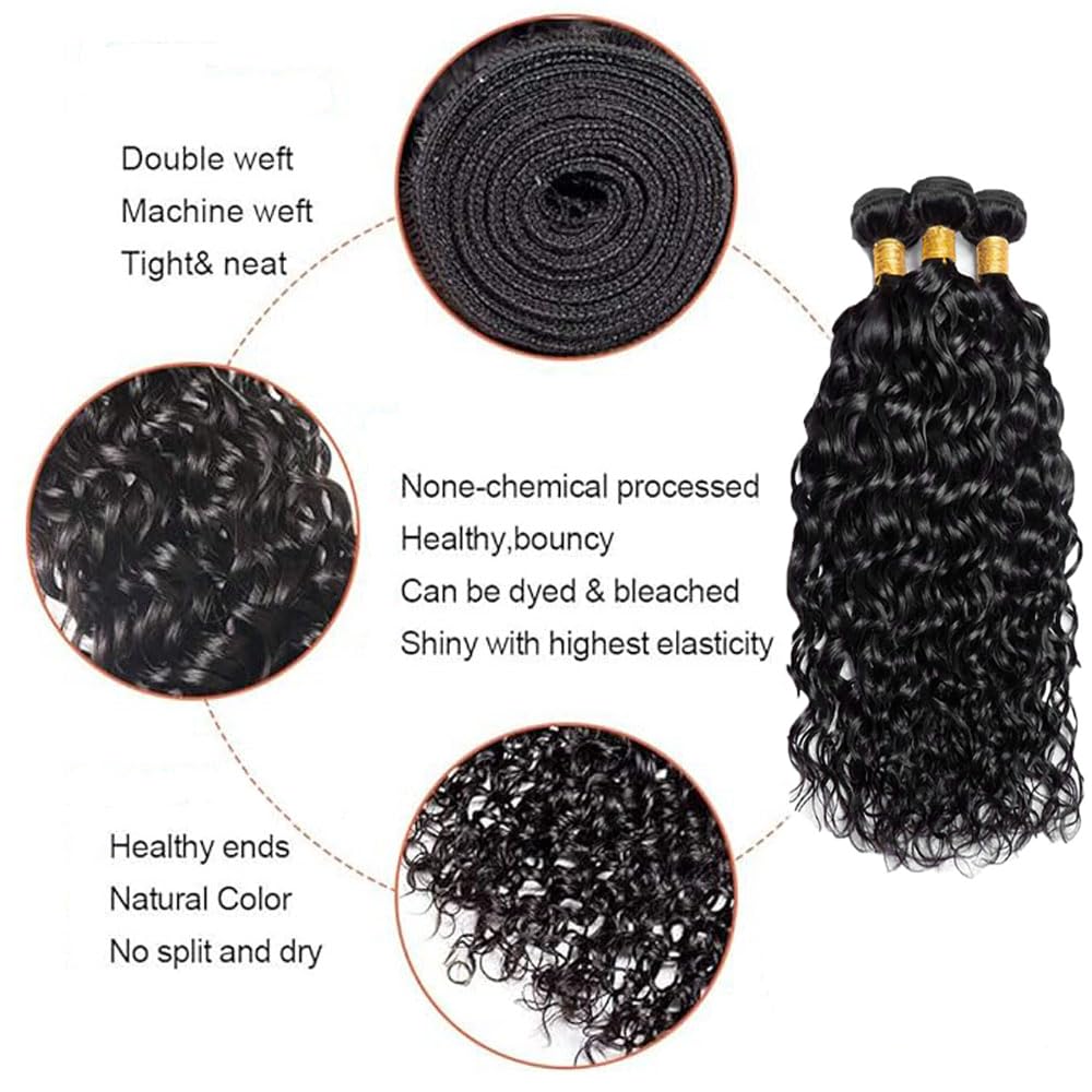 Extension di capelli umani brasiliani Remy brasiliani non trattati, 86,4, 86,4 cm, 86,4 cm, 1B, colore nero naturale, 150 g, per donne