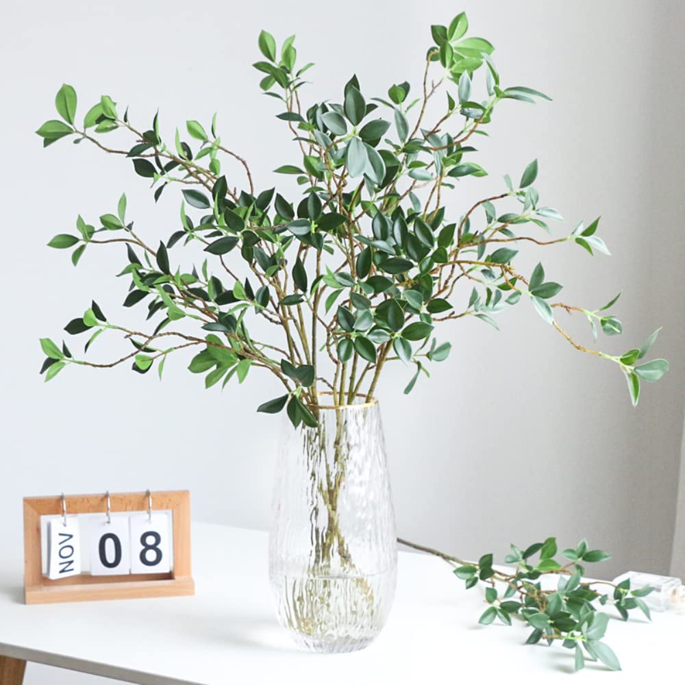 KEEMEN 6 Pack Kunstmatig Groen Stengels 90 cm Kunstmatige Plant Groene Blad Takken Faux Ficus Twig voor Vaas Filler Thuiskantoor Party Bruiloft Decor KEEMEN 6 Pack Kunstmatig Groen Stengels 90 cm Kunstmatige Plant Groene Blad Takken Faux Ficus Twig voor Vaas Filler Thuiskantoor Party Bruiloft Decor