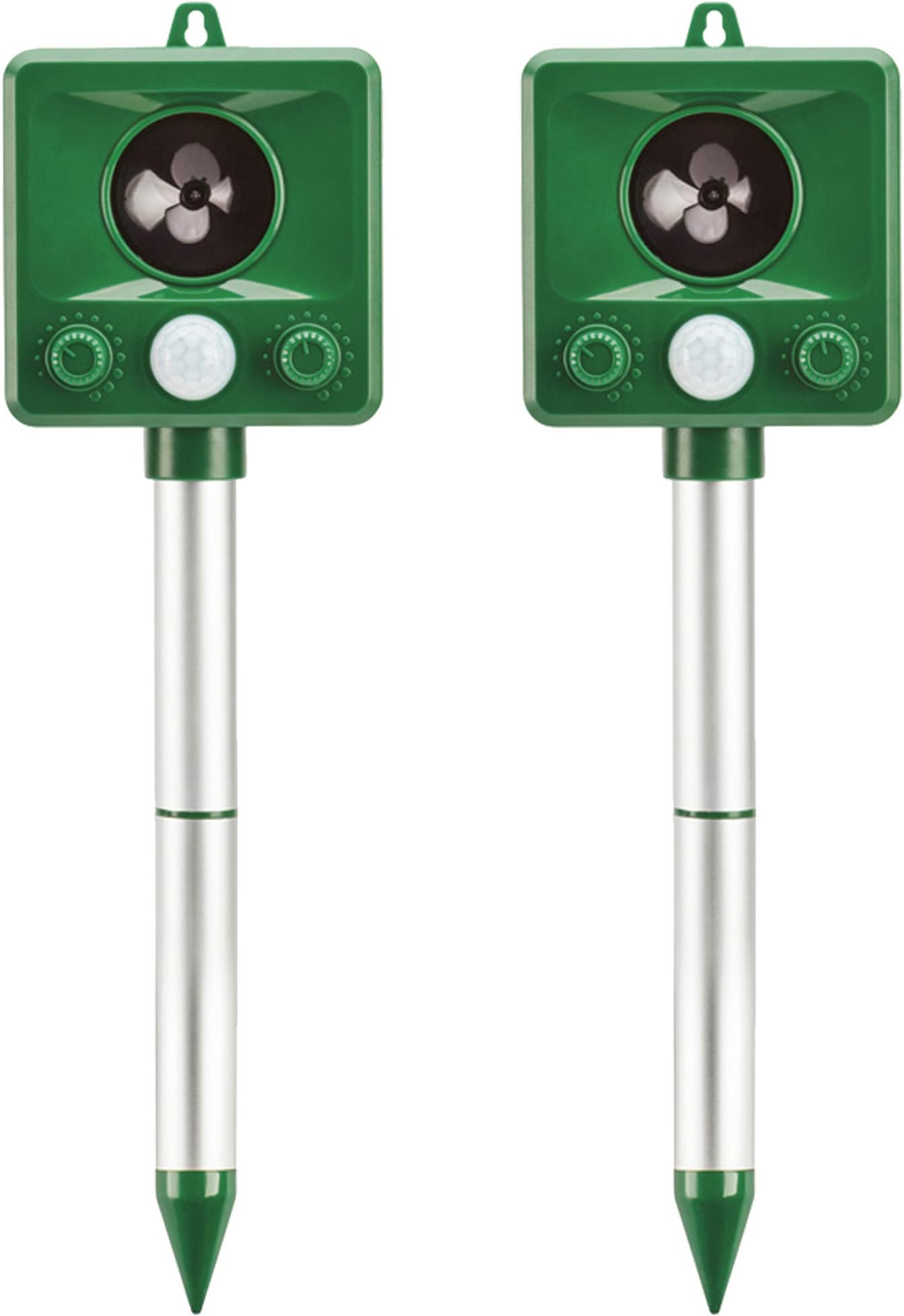 Pest XT Battery Powered Ultrasonic Motion Sensor Activated Cat Repeller - Animal/Wildlife Repeller, Deters Unwanted Garden Pests (Green X2)