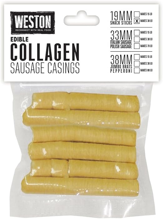 Amazon Com Weston Edible Collagen Casing 33mm For 70 Lbs Of Sausage 19 0102 W Grocery Gourmet Food