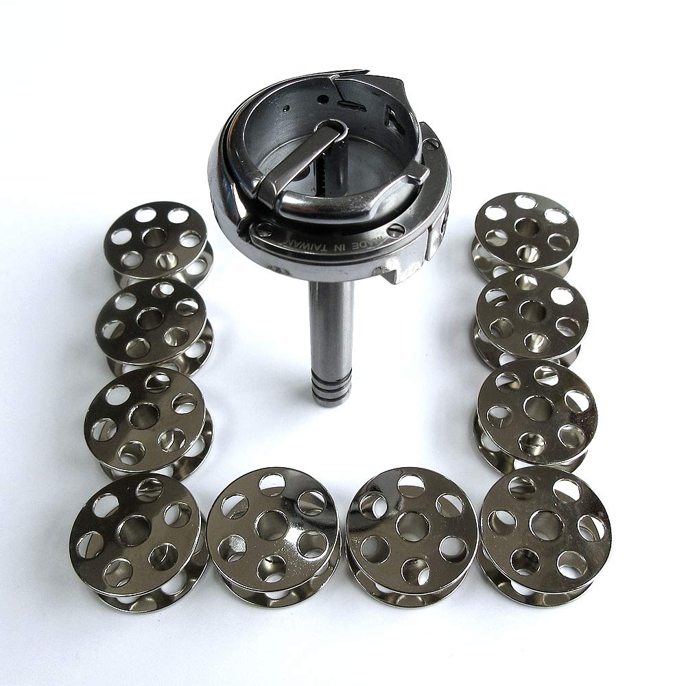 Para Juki Lu-563 1508 1510 1560 Máquina de pie grande gancho giratorio + 10 bobinas
