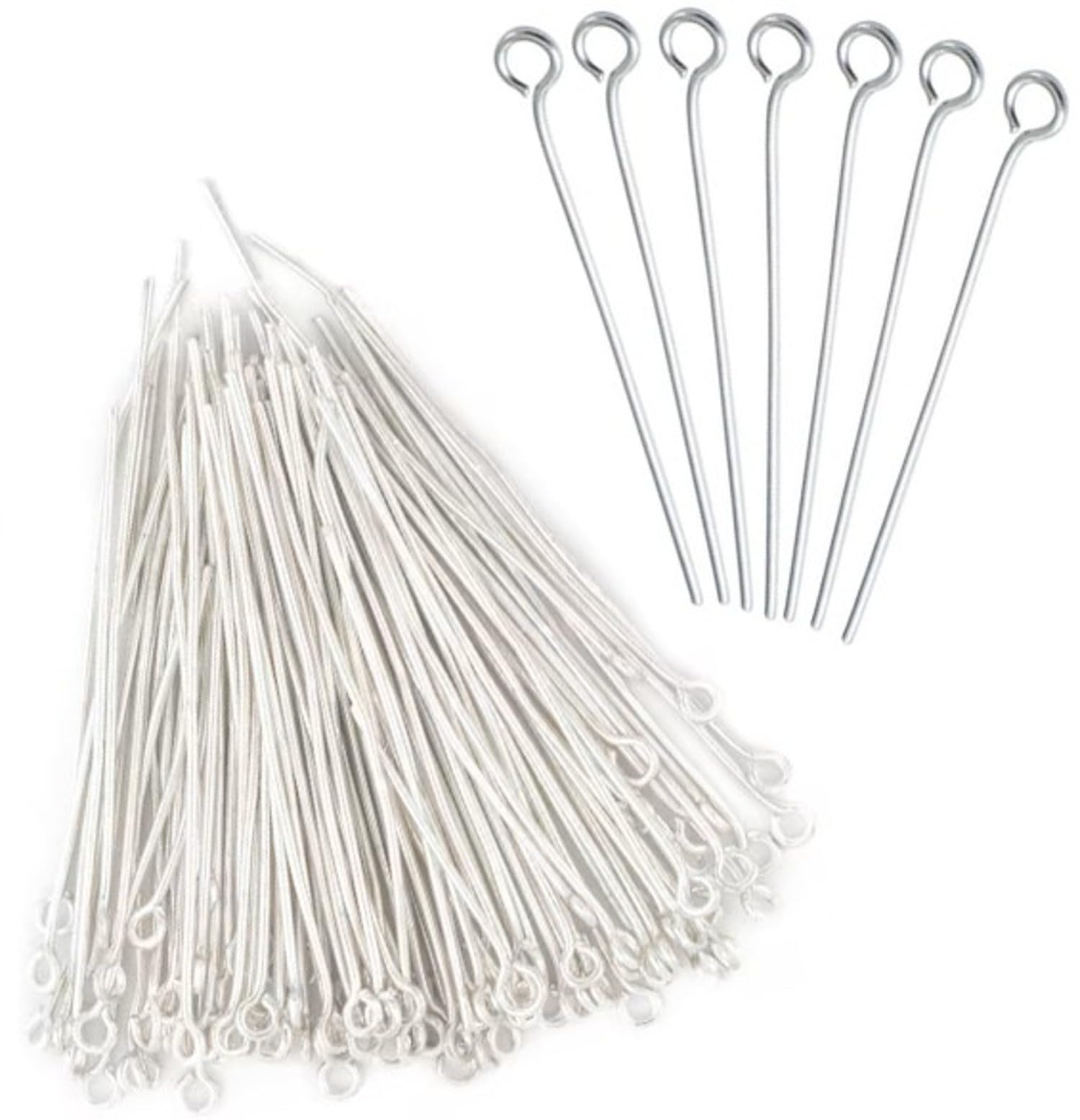 Eye Pins for Jewellery Making | 200 pcs Silver Colour | Metal Pins for Earrings | Beading & DIY Craft Supplies with Storage Box (EP-S200)-picture-15