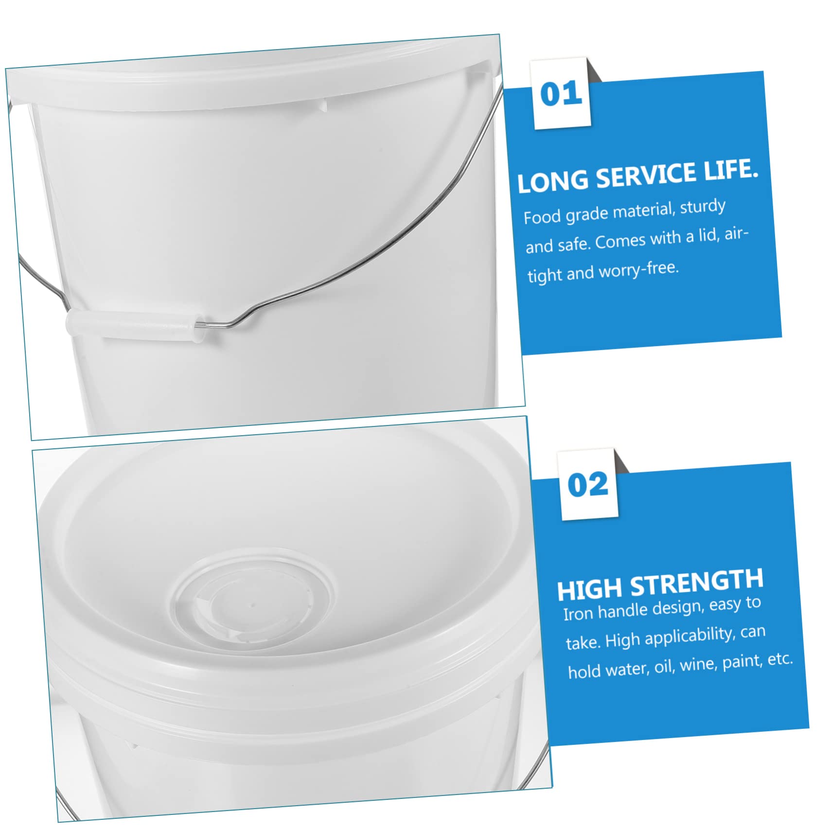 UKCOCO Cubo y Mezcla de Colores de Pintura con Tapa Hermética de 10 litros Blanco y Material Hdpe Resistente para Almacenamiento Seguro en Proyectos de Pintura