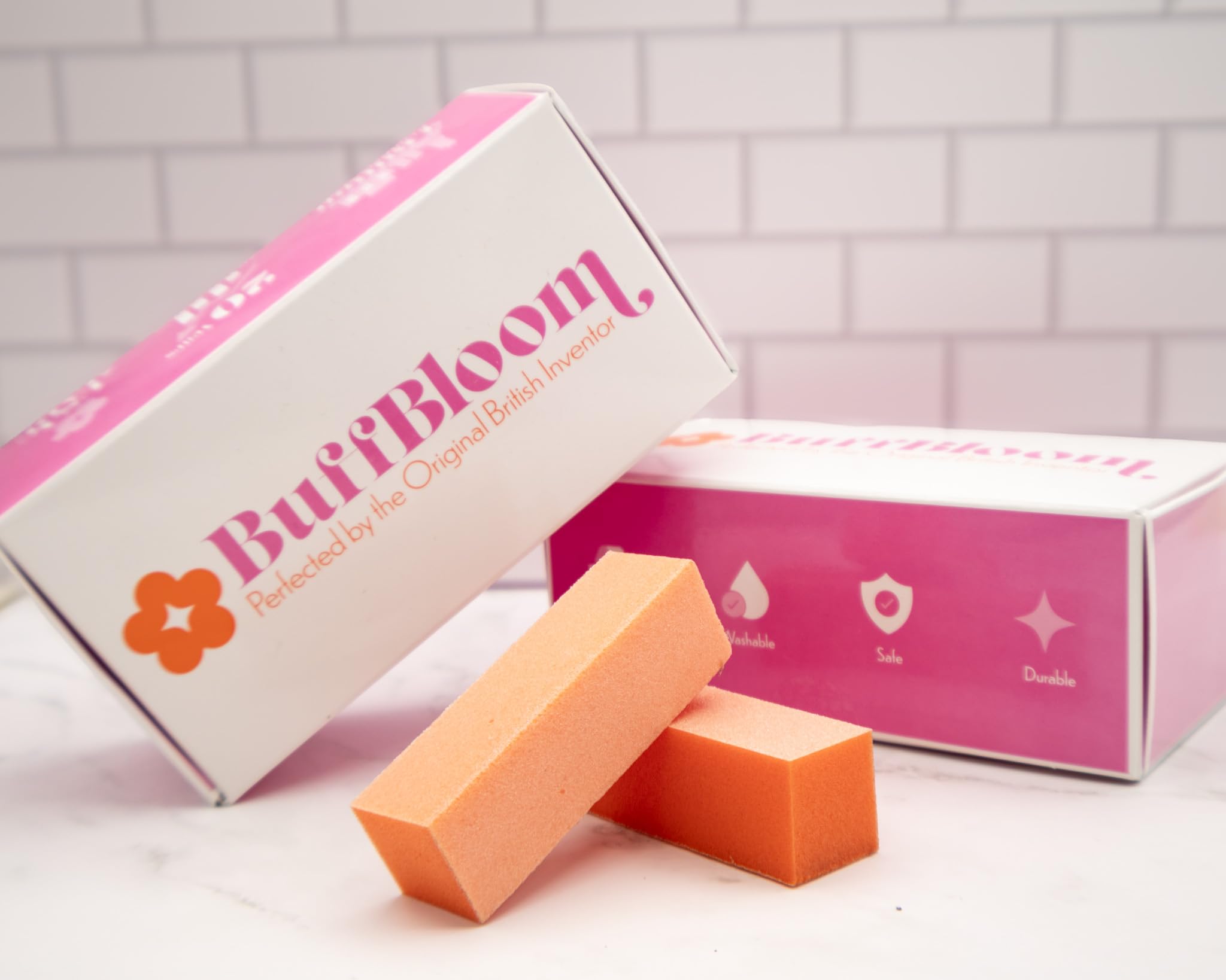 3 Way Nail Buffer Block per Gel, Acrilico, Naturale, Pedicure, Manicure - Arancione Bianco 80/100 12PC