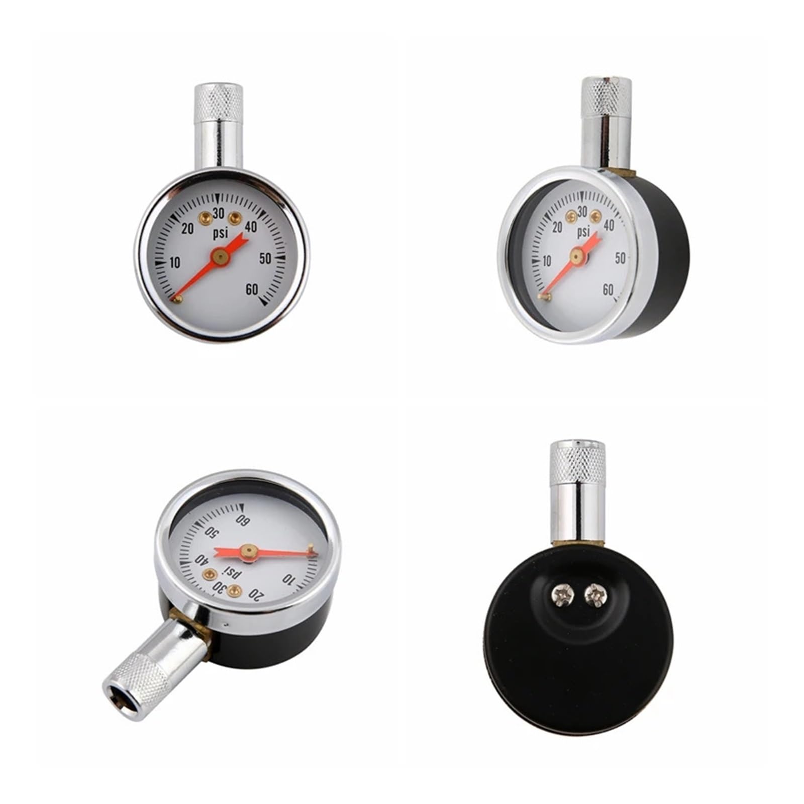 Reifendruckmesser 60 Psi Mini Mechanischer Reifendruckmesser For Autos LKW Fahrräder Autozubehör Einfach Zu Bedienen(60 Psi White)