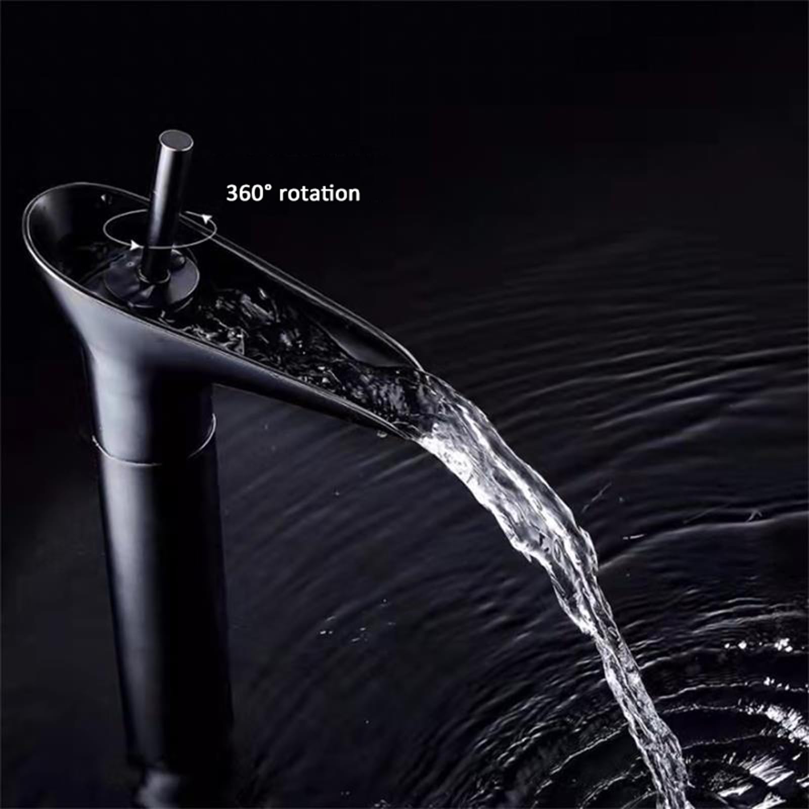 Wasserfall Wasserhahn Hoch 1 Loch Einhebel Waschtischarmatur Hoher Auslauf Warm Und Kalt Wasserhahn Bad,Chrom
