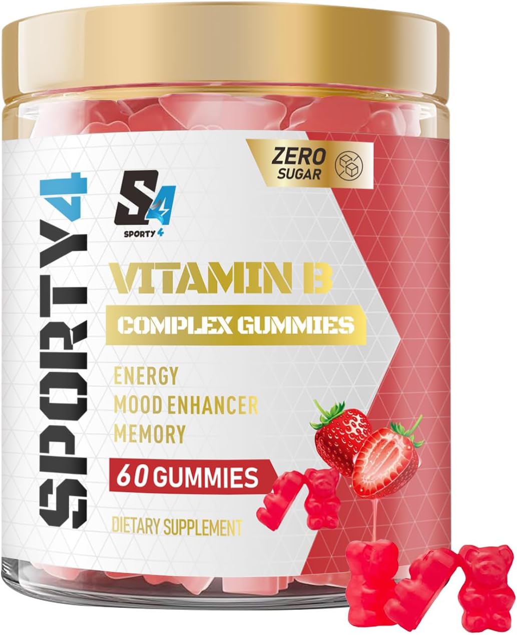 – Vitamin B Complex Gummies no creatine | 60 Count - Tablet Alternative | High Strength Supplement with Vitamin B12, B6, B12, B2, B3, B5, Biotin, Folic Acid, Zinc and Iodine