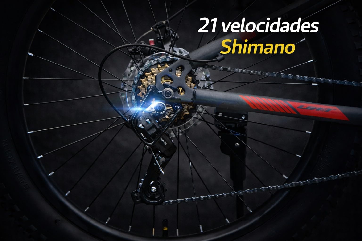 ️ Bicicleta 24 Pulgadas niño 8-12 años | Bicicleta de montaña + Ruedas Fat 3.0 + 21 Velocidades Shimano + Suspensión Delantera | Ideal para Aventuras al Aire Libre (Gris-Roja)