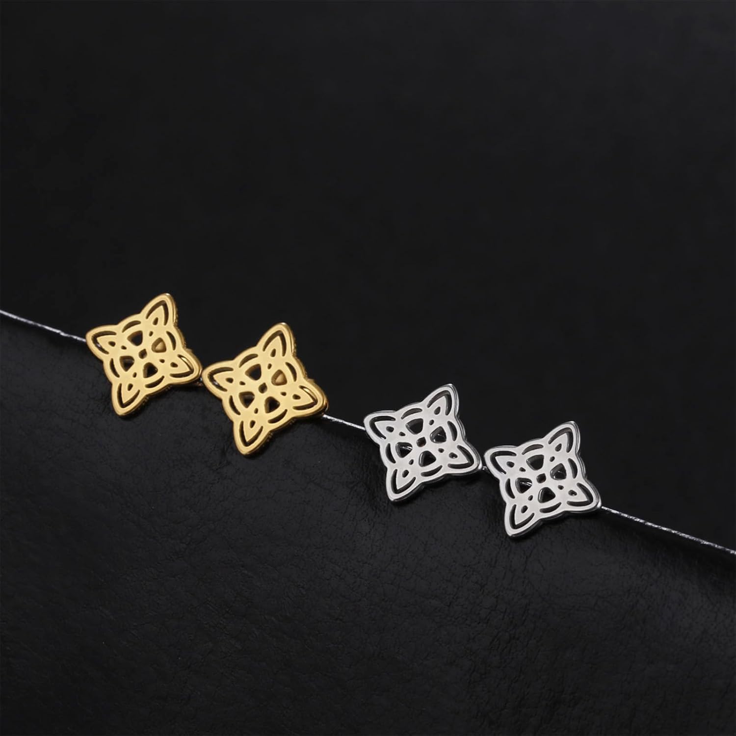 coadipress Witches Knot Stud Earrings for Women Delicate Fashion Minimalism Stainless Steel Celtic knot Stud Earrings Amulet Protection Good Luck Accessories Jewelry Gifts - Image 6
