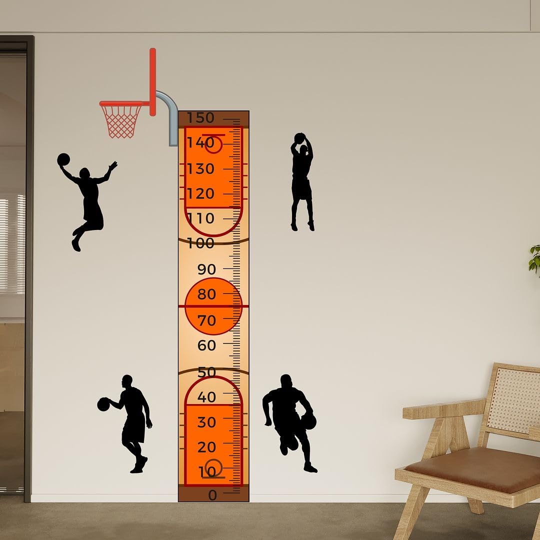 CVANU Height Measuring Scale Self-Adhesive Vinyl Wall Sticker for Wall Decoration (42.6inX69in)_S278