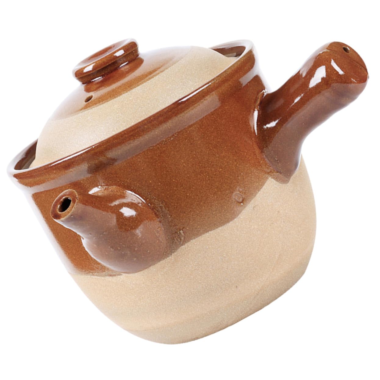 VALICLUD Pentole di Coccio per Cucinare Tradizionali in Terracotta Capacità di 1,5l, Manico Liscio e Adatte per Pentole di Medicina Cinese a Fuoco Diretto