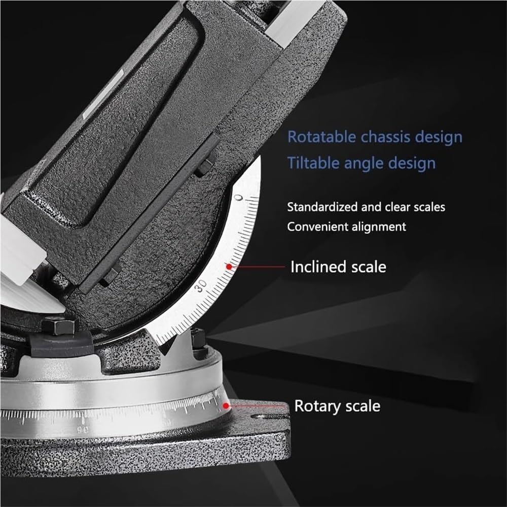 Heavy duty bench vise 360° rotation, 4"/5"/6", precision tilting for jewelry and diamond parts polishing(4in)