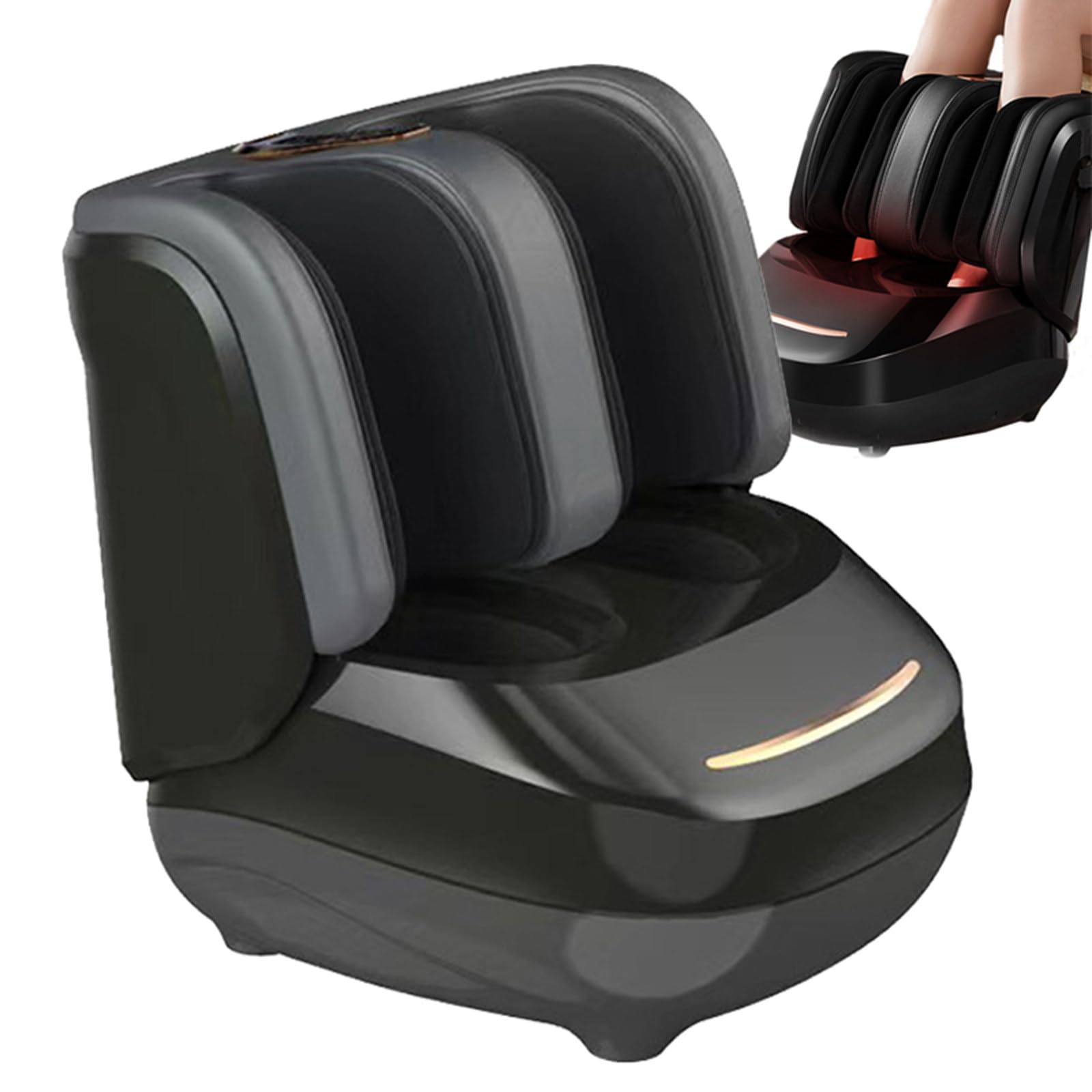 Masseur de pieds et mollets avec chaleur, vibration, shiatsu, pétrissage et pression d'air pour soulager la douleur et la circulation, 6 techniques de massage, 6 niveaux d'intensité
