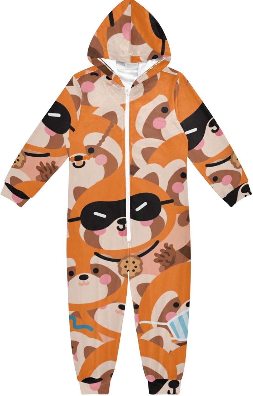Sleepwear Holiday Pajamas Zip Up Hooded Blanket Sleeper Pjs for Parties Sleepovers 4-14Y