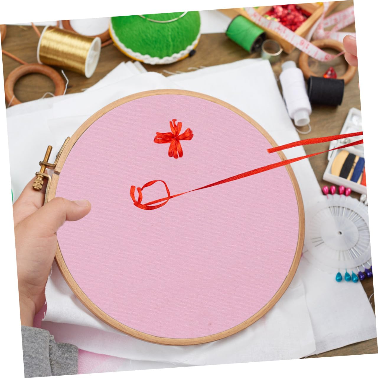 EXCEART 21piezas Tela De Bordado Kit De Bricolaje De Algodón y Lino Para Manualidades Accesorios De Costura y Proyectos Creativos