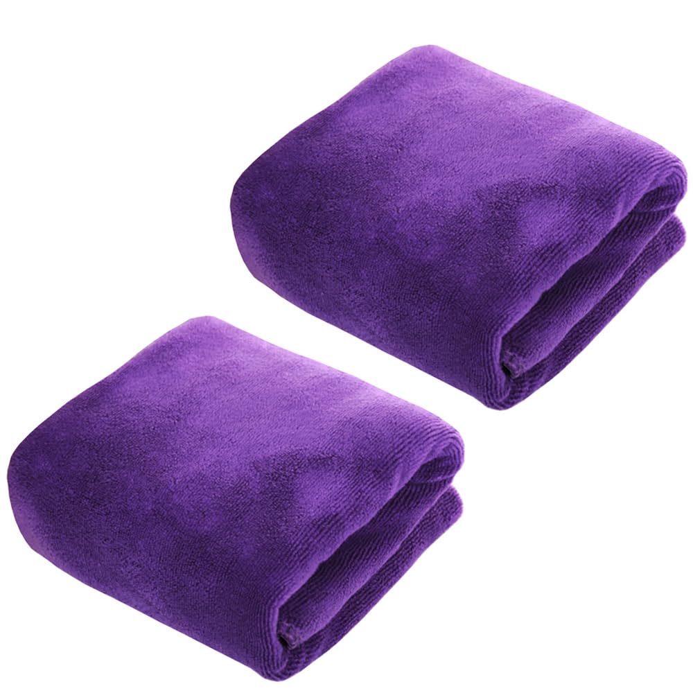 MOCNT 2 X Microfibre Towel 450GSM Bath Towels Quick Dry Sport Absorbent Travel Towel Microfibre Cloth Fast Drying Car Cleaning Towel Swimming Camping Hiking 40cm x 60cm Purple