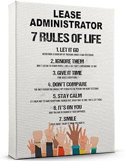 Customize Lease Administrator Poster Wall Art - 7 Rules of Life Poster Print, Motivational Wall Art, Lease Administrator Canvas Painting for Office, Gym 27AZ1432