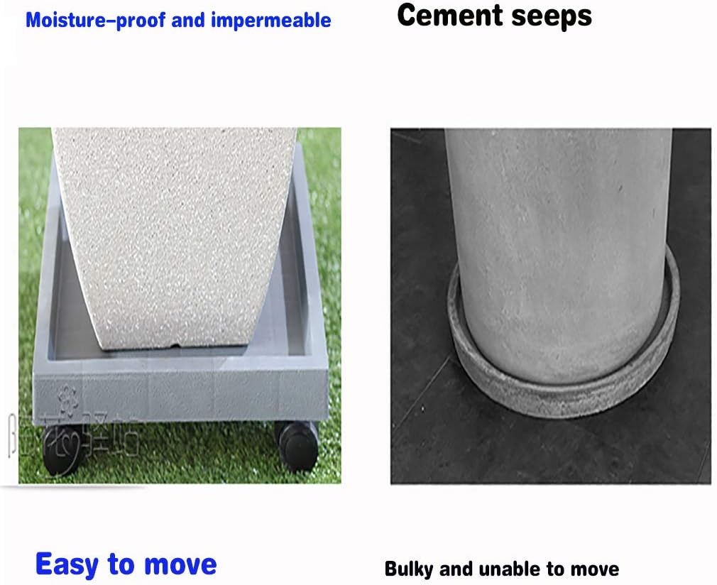 Planter Caddies,19.6in Round Metal Plant Caddy Pot Movers,Indoor Outdoor Planter Holder Trolley,Load Bearing:60-200kg,for Indoor,Outdoor, Home, and Garden,Gray,Brown,Square