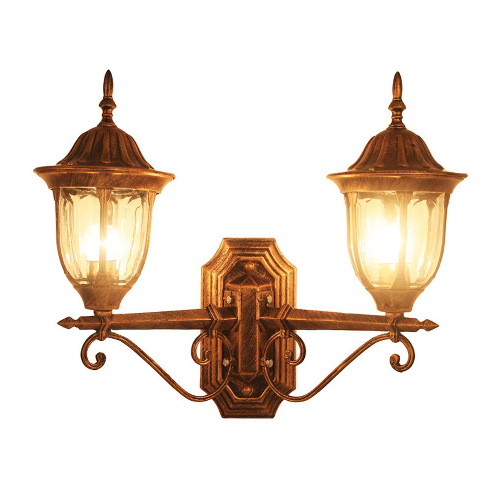 Lampe murale extérieure E27 lanterne murale en métal et verre pour balcon