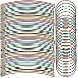 ROYHOO 50PCS 5.9' Steel Wire Keychain, Colored Nylon Coated Stainless Steel Metal Wire Keychains, 1.5 mm Key Rings Loops for Hanging Luggage Tags, Keys and ID Tag Keepers