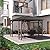 Outsunny 10' x 12' Hardtop Gazebo with Galvanized Steel Roof, Wood Grain Steel Frame, Heavy Duty Permanent Pavilion Outdoor Gazebo, for Garden, Patio, Backyard, Deck, Lawn