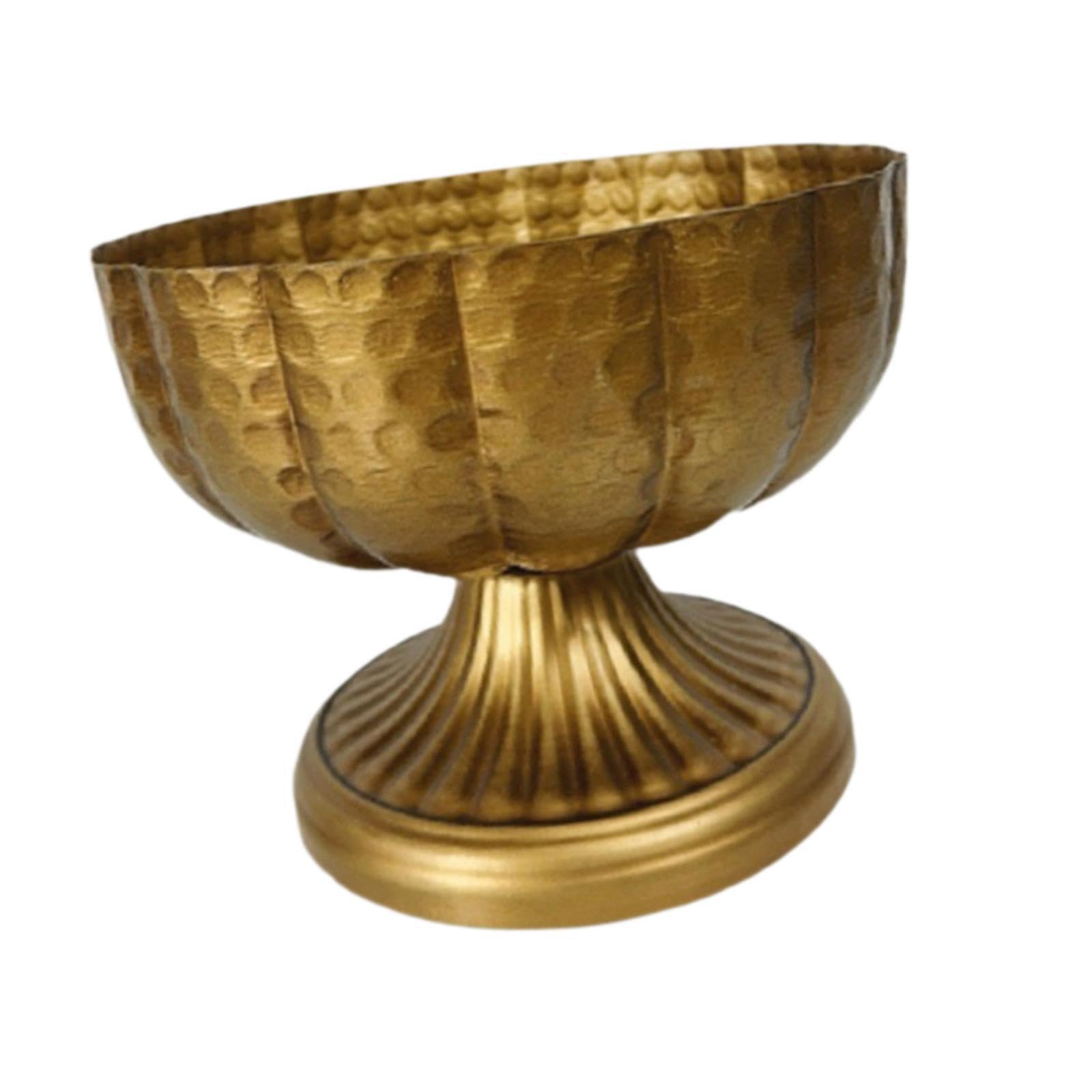 QIXCXAZ Elegant Decorative Flower Pot French Urn Planter Unique Small Centerpiece For Events And Gatherings Is Excellents Home Decoration Multi, Deep Gold, 20cm