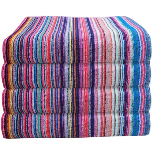 Ambra Linens 500 GSM Highly Absorbent Bath Towels Set, 100% Cotton, Soft and Plush, All Seasons Use, Extra Large, Cabana Style, Best for Pool, Beach, Spa, Gym