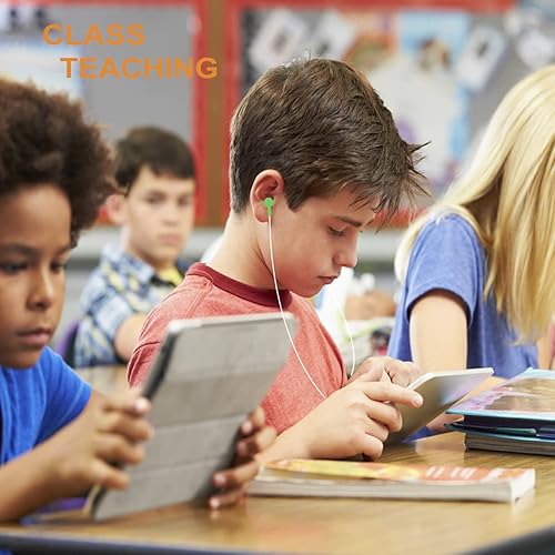 Miniatura 4 de Paquete de 12 auriculares con cable para niños, auriculares con cable para aula, auriculares de aprendizaje con micrófono, auriculares para