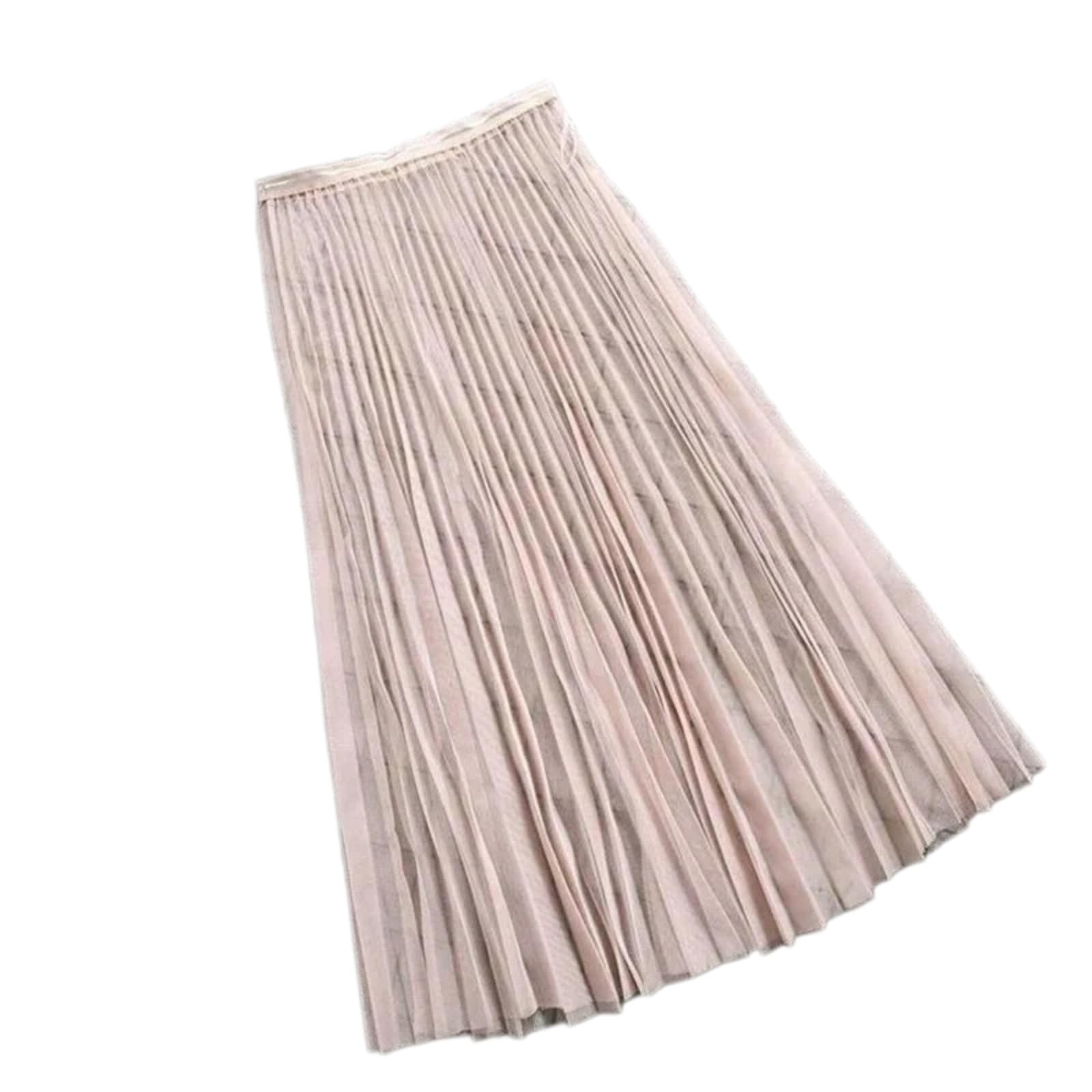 Minifalda Falda Elegante De Malla Las Mujeres Midi Cintura Alta Tulle Encaje En Capas Fluy Verano La Playa Fiesta Traje Estilo Chic-Lace White-One Size