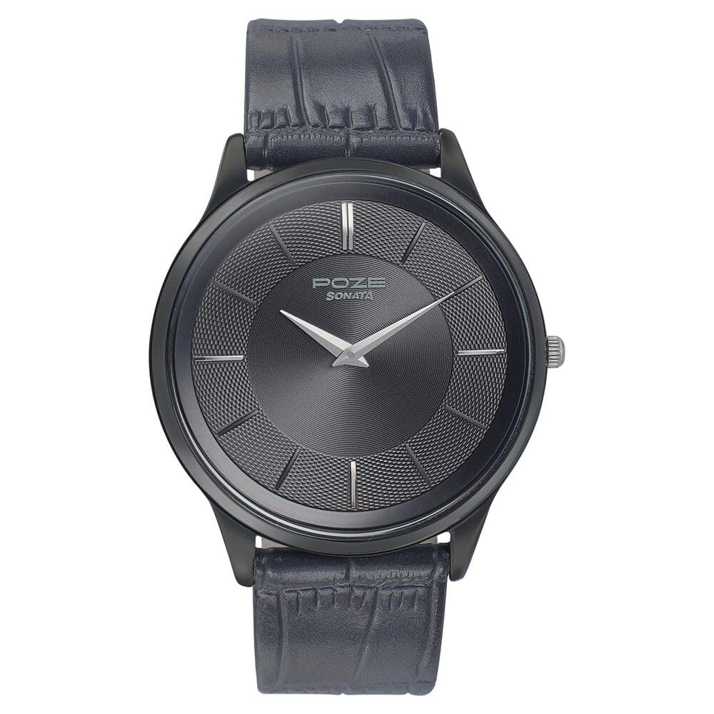 Sonata Poze Quartz Analog Black Dial Leather Strap Watch for Men-SP70005KL02 (B0CT5RKGK1) Amazon Price History, Amazon Price Tracker