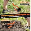 72 Inch Rotary Cultivator Tool, Hand Tiller for Gardening, 2-in-1 Garden Cultivator with Adjustable Handle for Loosening Soil and Weeder