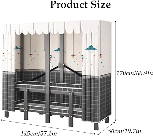 Miniatura 2 de large closets Portable Wardrobe Closet Thicken Metal Folding Clothes Closet Saves Space Closets for Bedroom with Hanging Rods Closet Space-saving