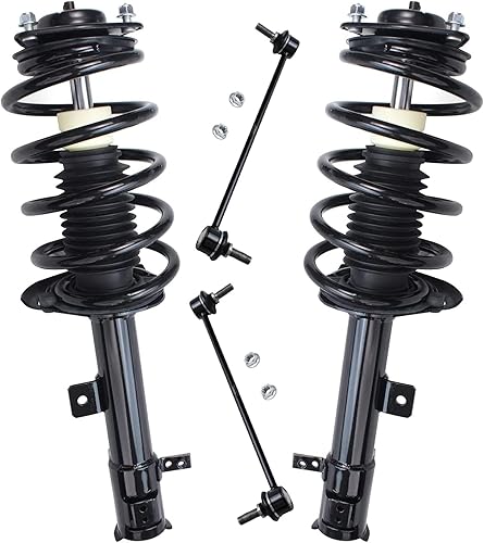 Detroit Axle - Kit de 4 puntales delanteros para Dodge calibre 09-12, 2 puntales y muelles helicoidales 2 estabilizadores barra estabilizadora 2009