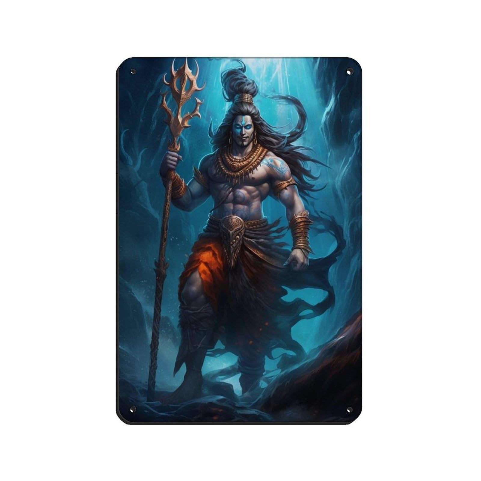Hindu God Shiva Art (2) Tin Sign Vintage Metal Pub Club Cafe Bar Home Wall Art Decoration Poster Retro 8x12inch(20x30cm)