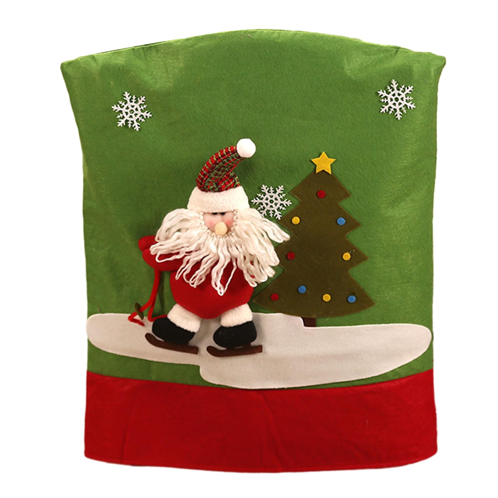 Buxuaaaa A Buxuaaa Christmas Chair Cover Christmas Decoration 3D Cartoon Sant Seat Chair Back Slipcovers For Home Banquet New Year 2024 Dinner Seats Cover