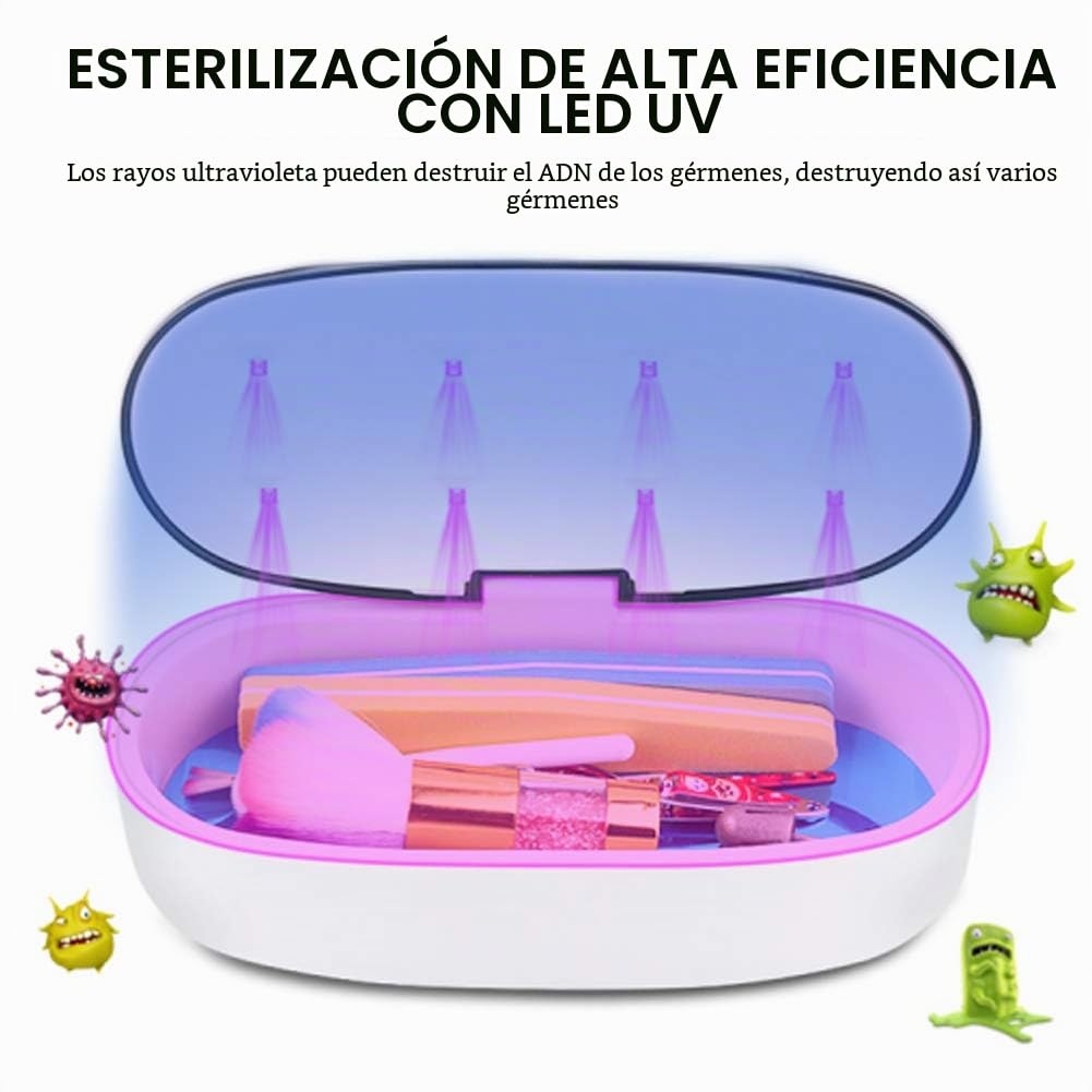 Esterilizador UV para instrumentos, caja desinfectante UV LED UV dispositivo desinfectante dispositivo desinfectante para herramientas de manicura, para salón de uñas, tatuaje, peluquería (cable USB)