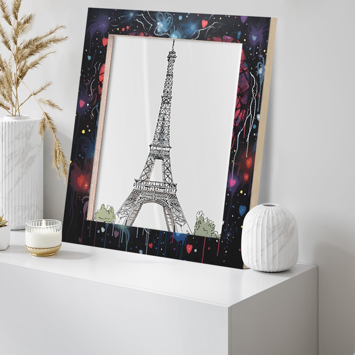 Cadre photo de 28 x 35,6 cm pour table, cadre photo en bois noir en forme de cœur pour suspension murale, famille, amis, cadeau de mariage