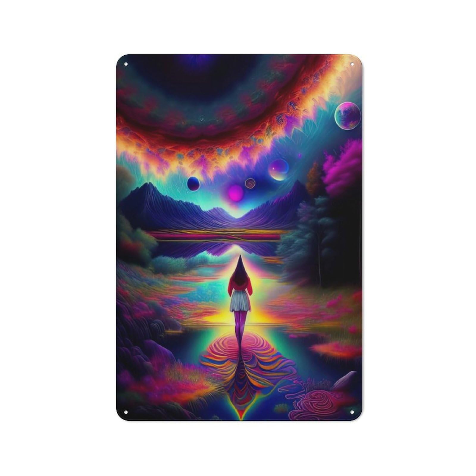 Junmoney Mystical Psychonaut Retro Metal Sign 30X20cm For Living Room Or Hallway, For Updating Living Room And Hallway After Moving