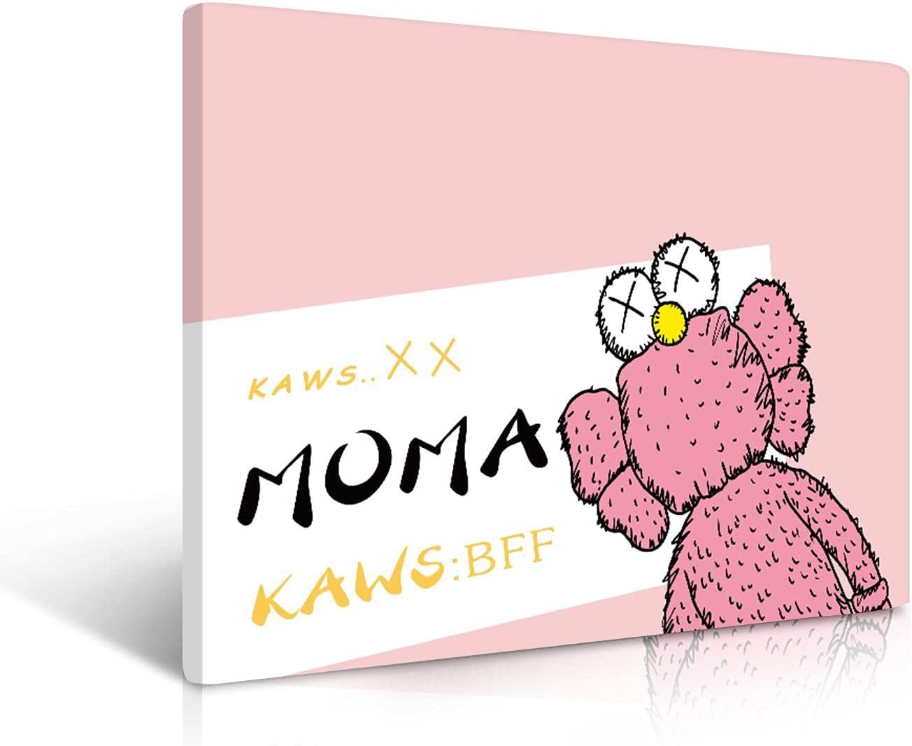 セサミストリート アートパネル Kaws 暴力的なクマ 画像 モダン 人気 漫画 壁掛け ポスター 抽象 ファッション 絵画 装飾画 インテリア 玄関 子供部屋 壁の絵 おしゃれ 贈り物 木枠付きの完成品 Cienciaworld Com