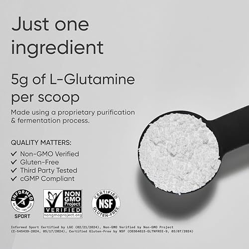 Miniatura 2 de Sports Research L-Glutamina - Recuperación de entrenamiento, salud inmunológica y apoyo para la salud intestinal - 0.18 oz por porción - 10.58 onzas